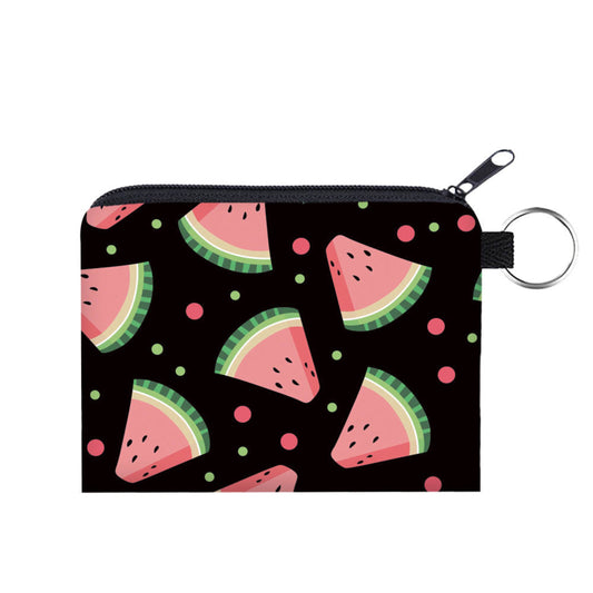 Card & Coin Pouch - Watermelon Slices on Black