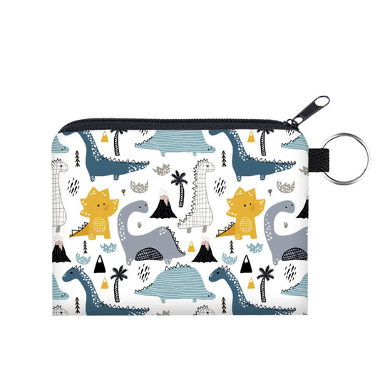 Card & Coin Pouch - Dino on White
