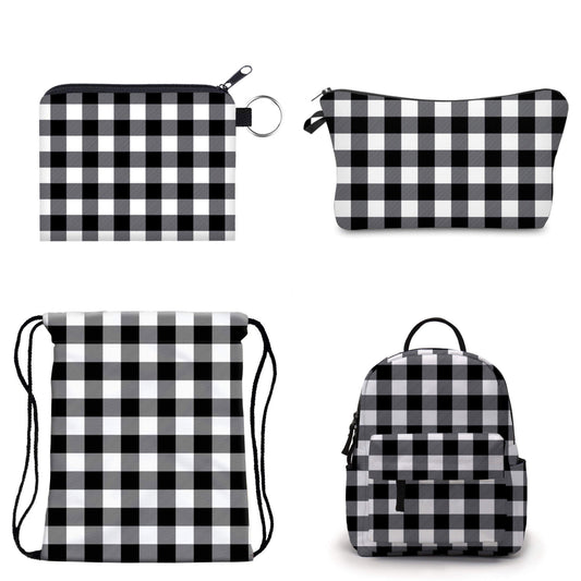 The Plaid Collection - White - Coin Purse, Pouch, Drawstring, & Mini Backpack
