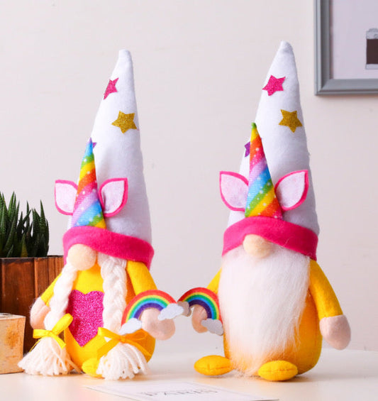 Gnome - Yellow Unicorn Rainbow - PREORDER 3/20-3/22